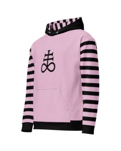 Sulfur Print Pink Stripe Pastel Goth Hoodie
