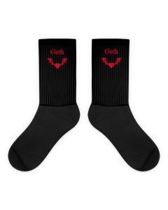 Red Black Bat Wing Goth Socks