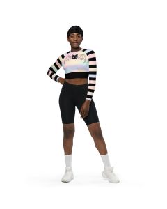 Pastel Rainbow Bat crop top
