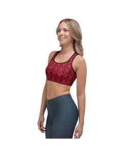 Red Sulfur Print Sports bra