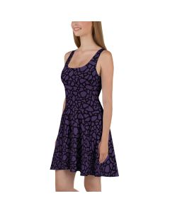 Purple Giraffe Print Skater Dress