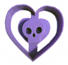 Skull heart cookie cutter
