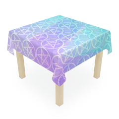 Pastel Marble Effect Pentagram Tablecloth