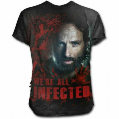 RICK - ALL INFECTED (Walking Dead Ripped T-Shirt Black)